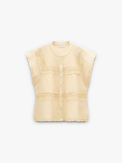 Blouse With Crochet Details 100% Cotton