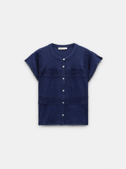 Blouse With Crochet Details 100% Cotton
