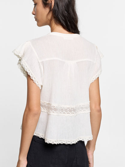 Blouse With Crochet Details 100% Cotton