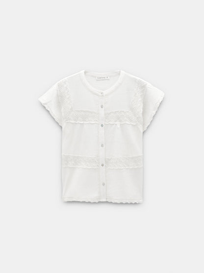 Blouse With Crochet Details 100% Cotton