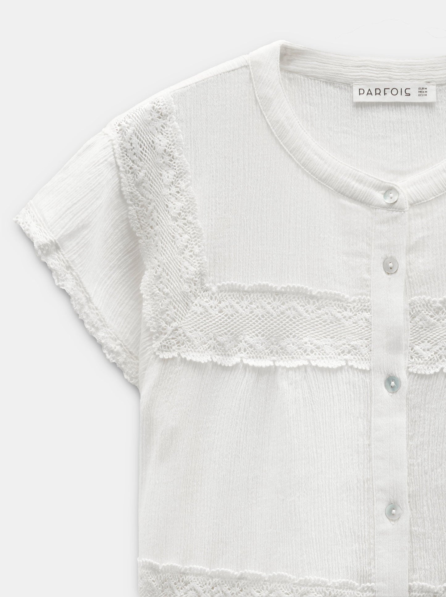 Blouse With Crochet Details 100% Cotton