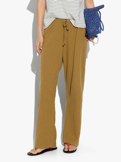 Trousers With Crinkled Effect 100% Cotton