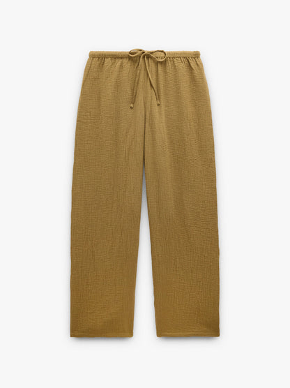 Trousers With Crinkled Effect 100% Cotton