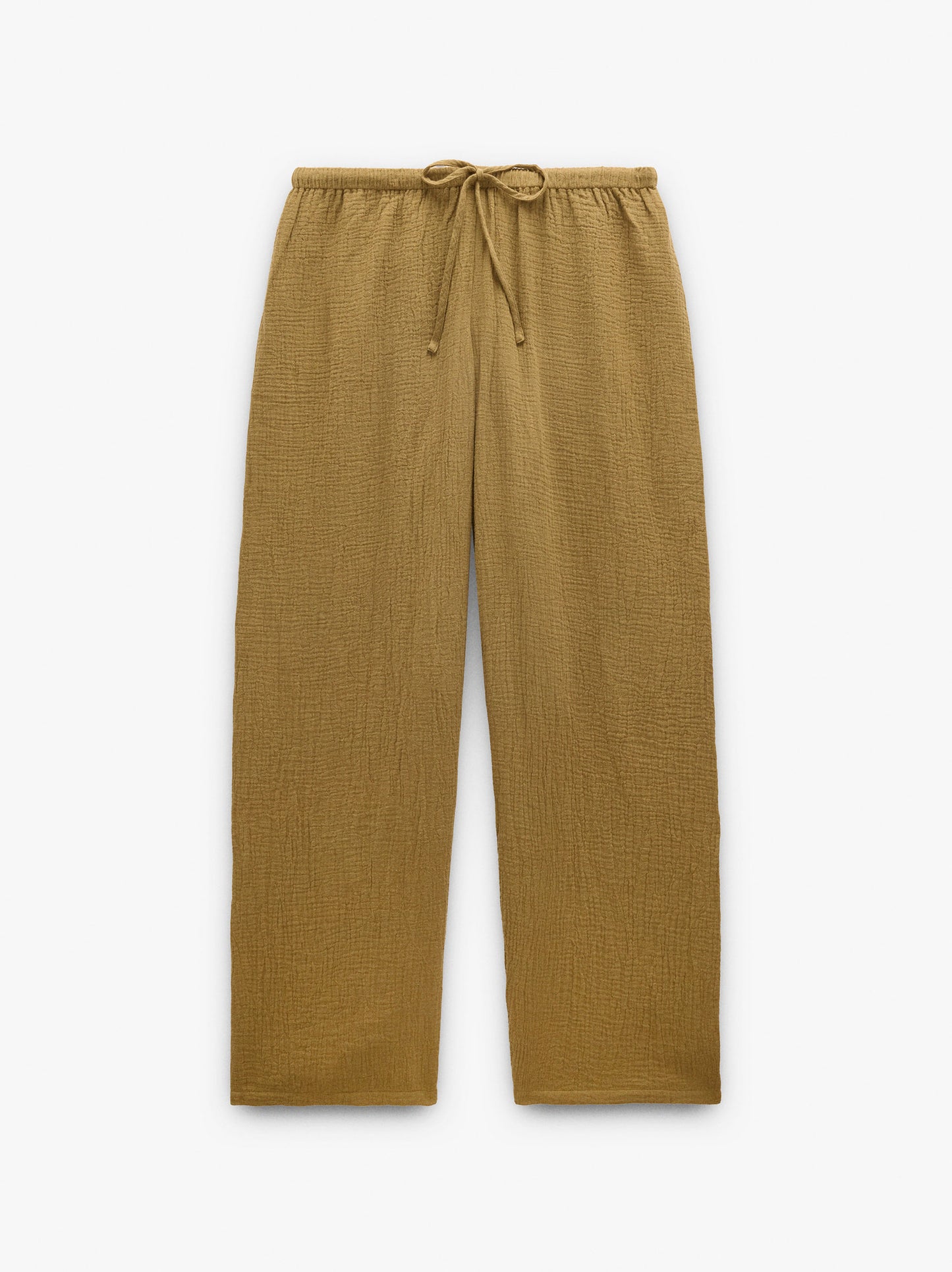 Trousers With Crinkled Effect 100% Cotton