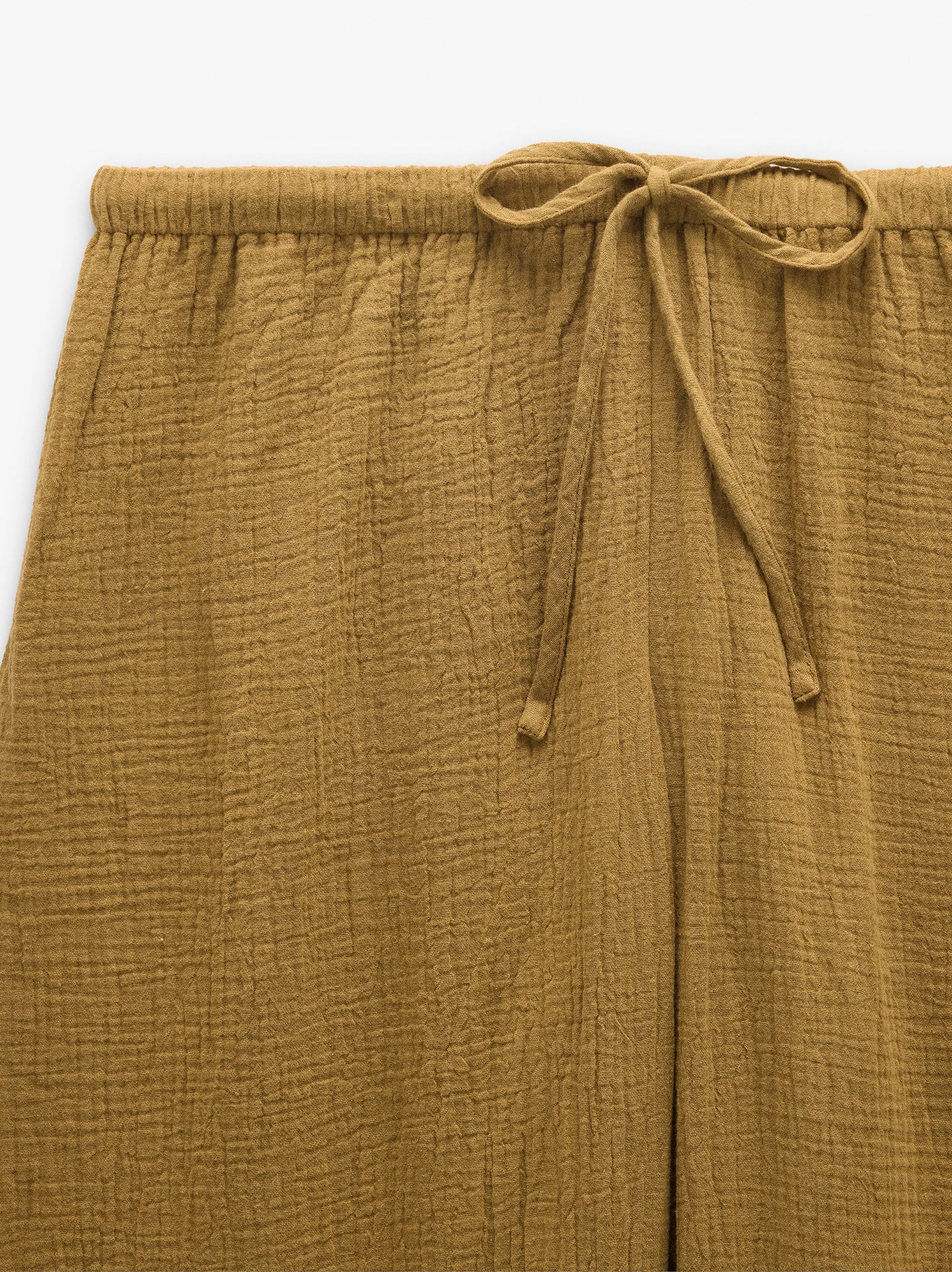 Trousers With Crinkled Effect 100% Cotton
