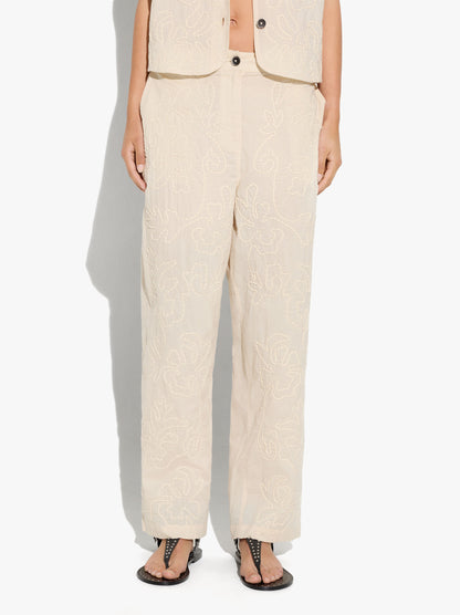 Embossed Embroidered Trousers 100% Cotton