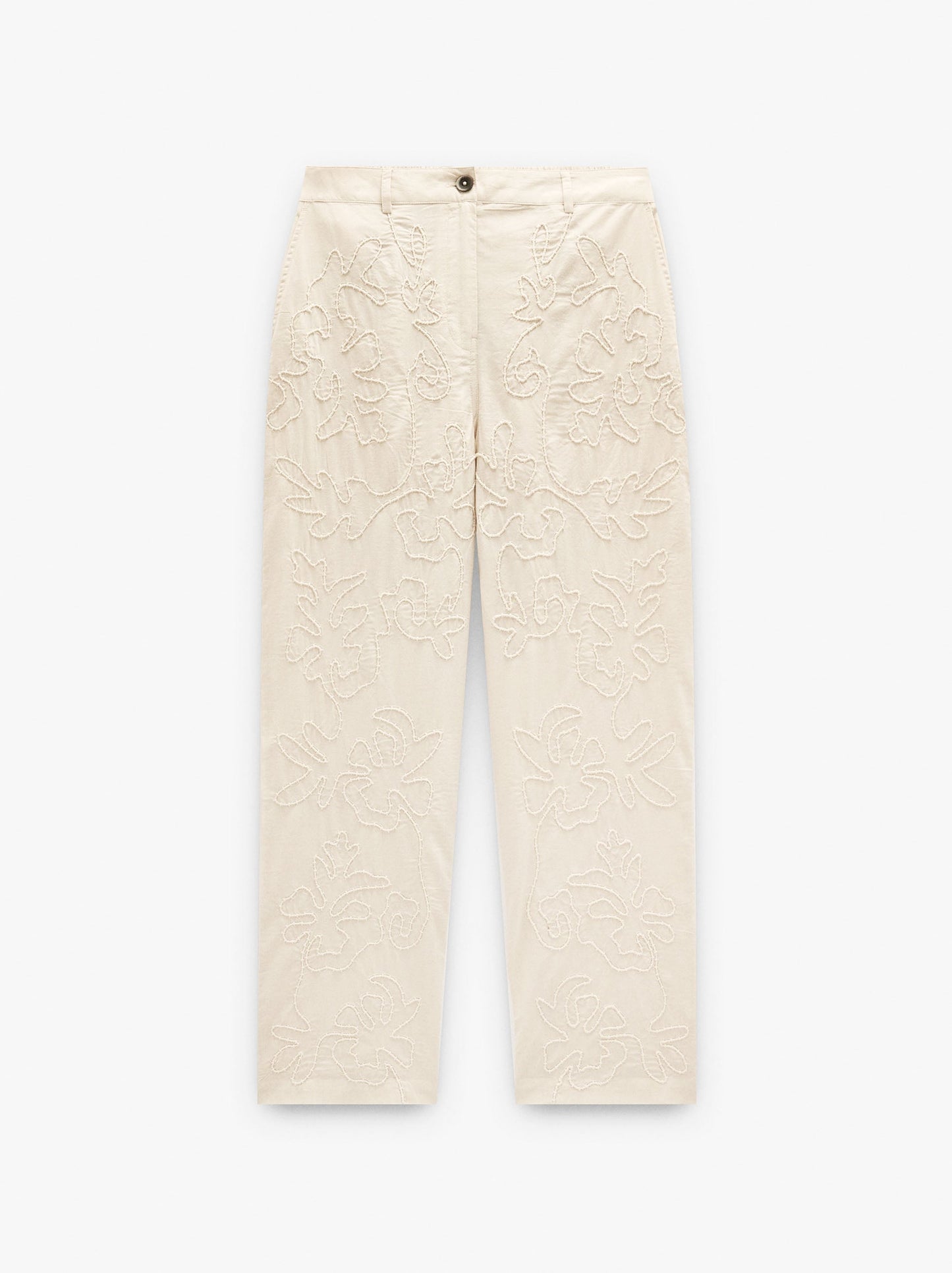 Embossed Embroidered Trousers 100% Cotton