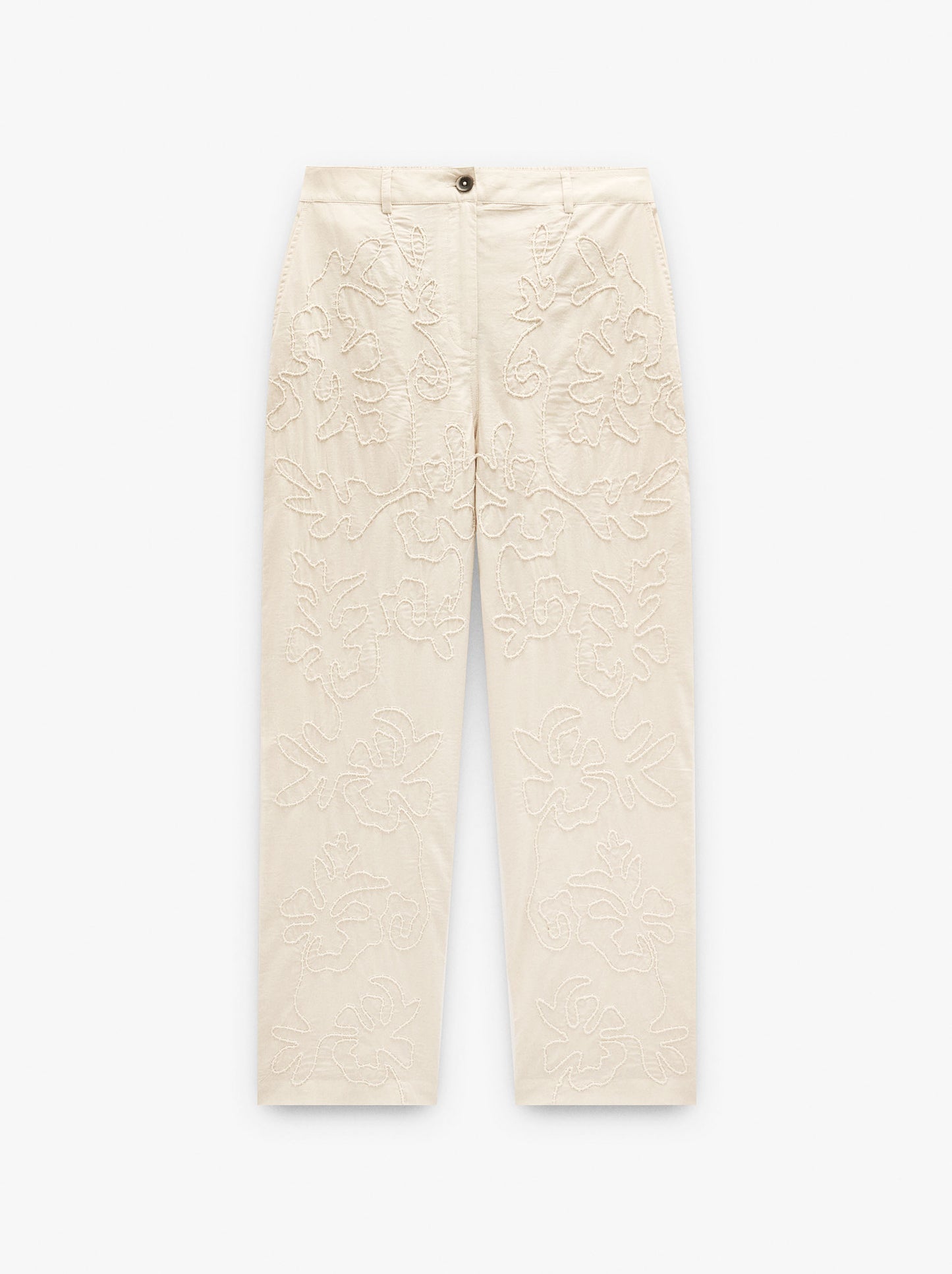 Embossed Embroidered Trousers 100% Cotton