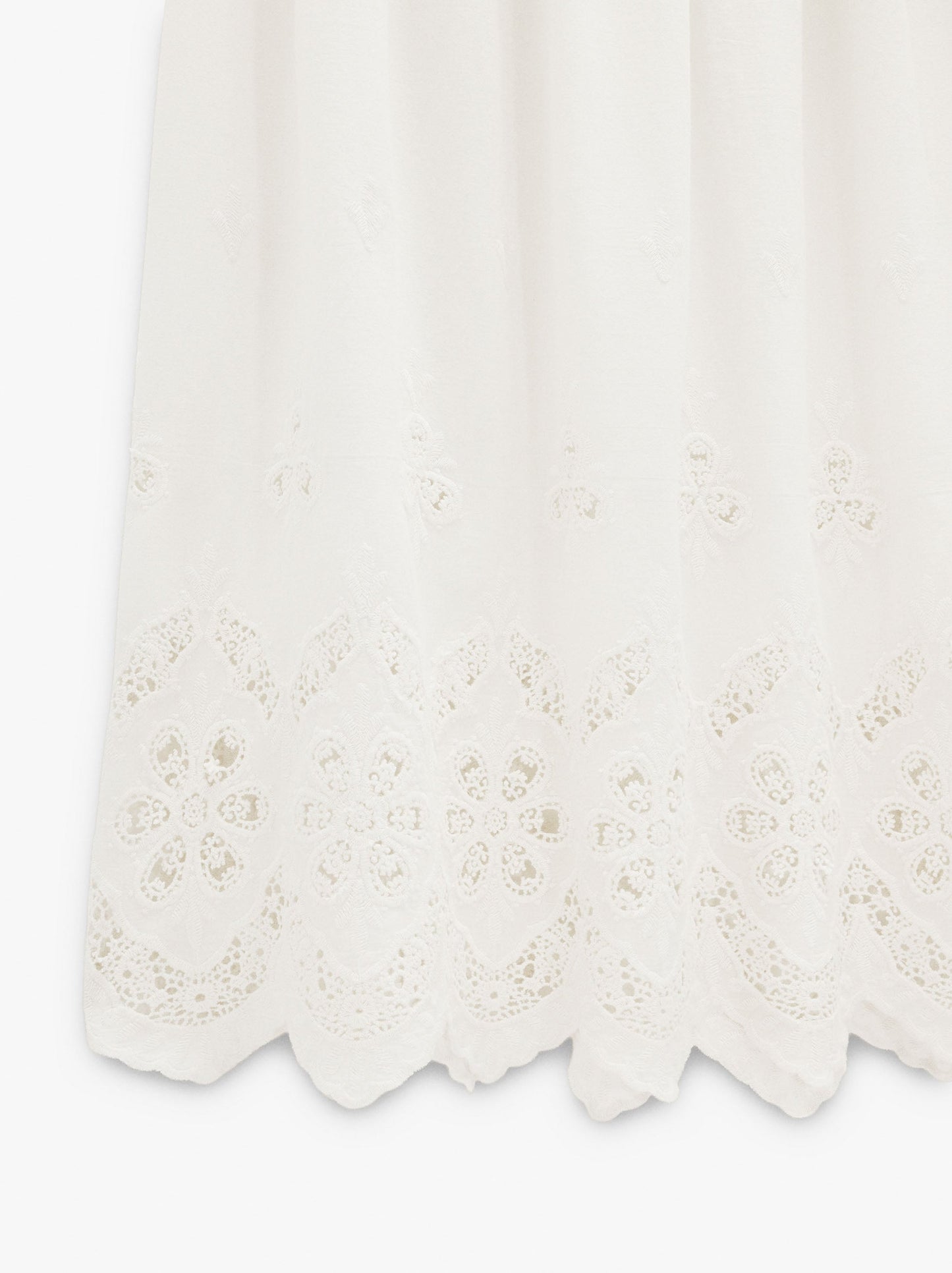 Long Skirt With Perforated Embroidery 100% Cotton