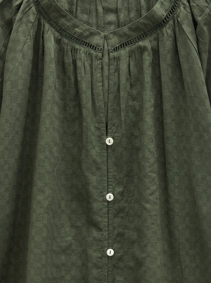 Jacquard Shirt With Mandarin Collar 100% Cotton
