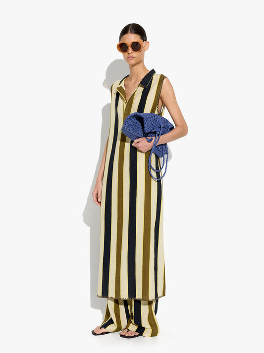 Shirt Dress With Stripes Linen Blend