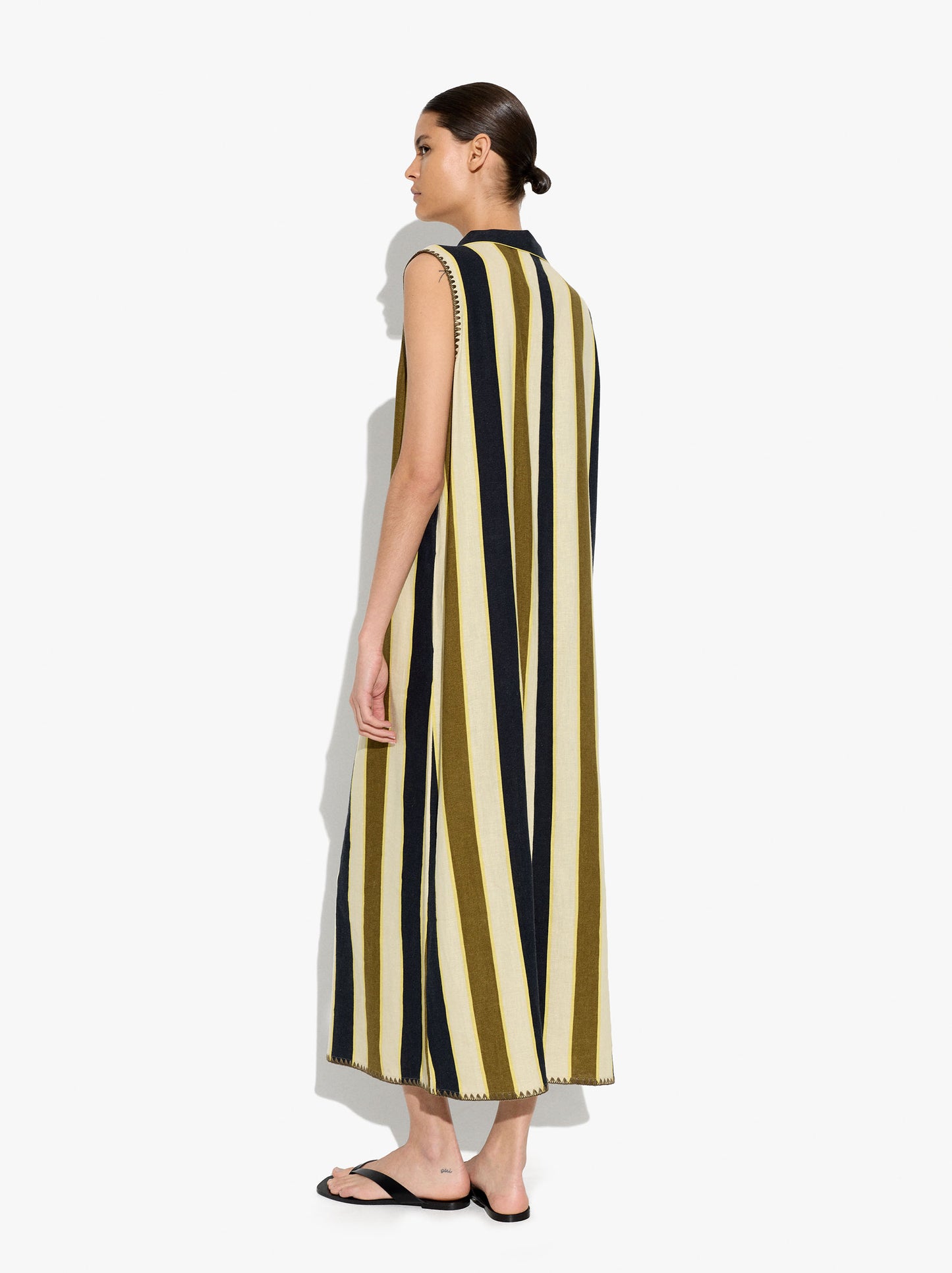 Shirt Dress With Stripes Linen Blend