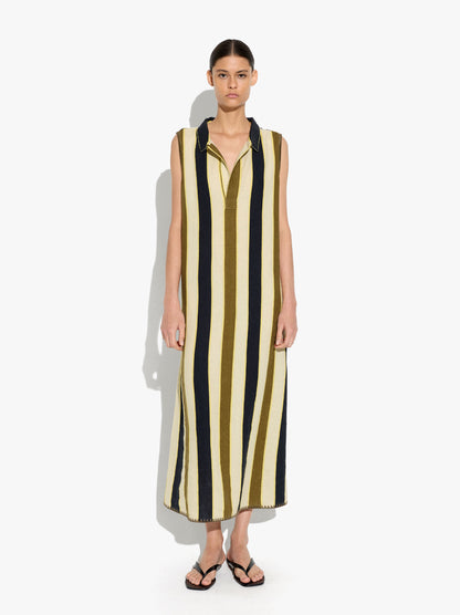 Shirt Dress With Stripes Linen Blend