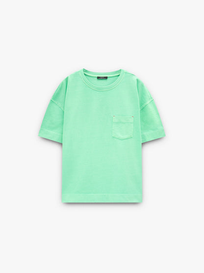 Plain Cotton T-Shirt With Pocket