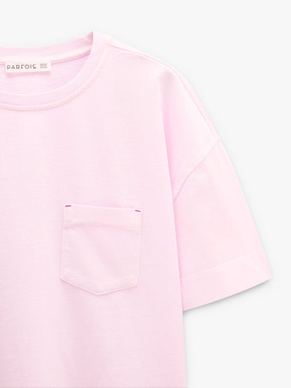 Plain Cotton T-Shirt With Pocket