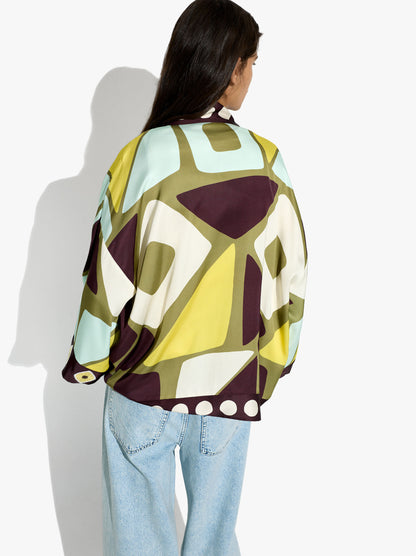 Kimono With Geometric Printed Pattern