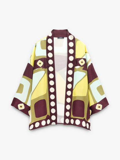 Kimono With Geometric Printed Pattern