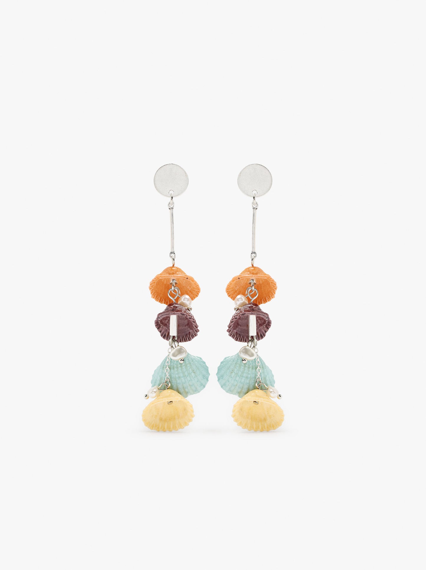 Long Earrings With Multicolor Shells