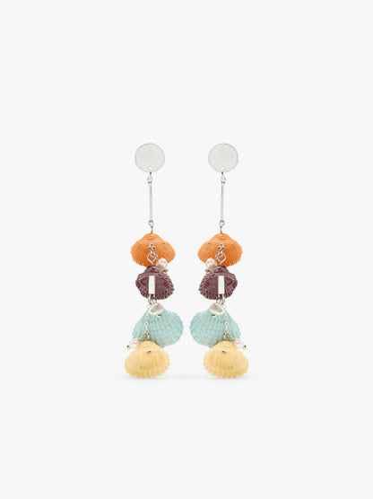 Long Earrings With Multicolor Shells