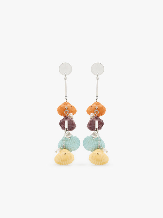 Long Earrings With Multicolor Shells