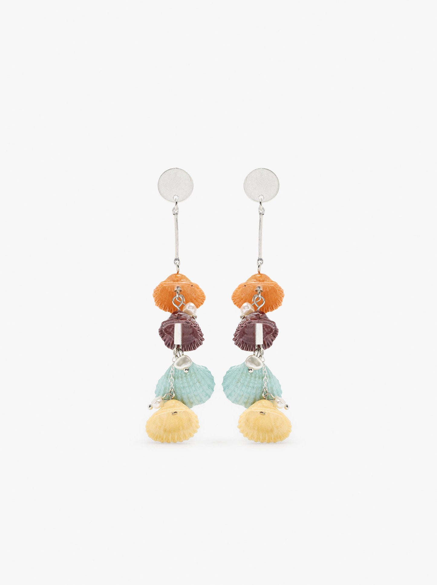 Long Earrings With Multicolor Shells