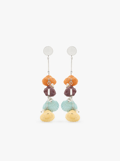 Long Earrings With Multicolor Shells