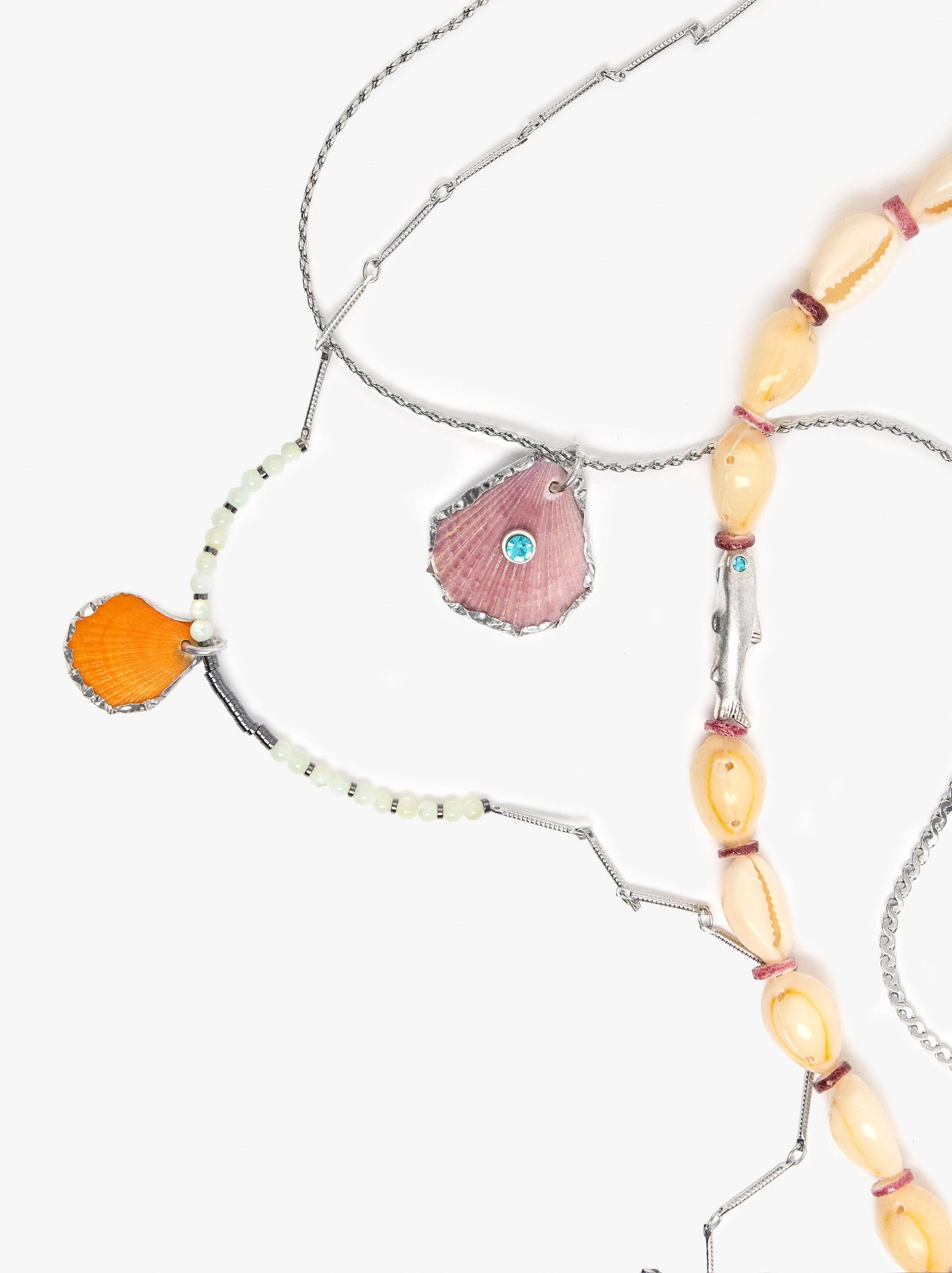 Set Of Necklaces With Stones