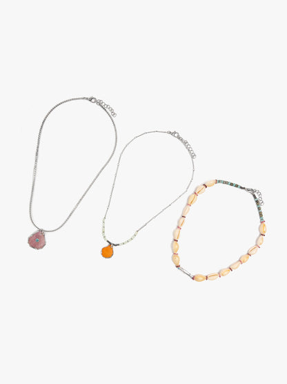 Set Of Necklaces With Stones