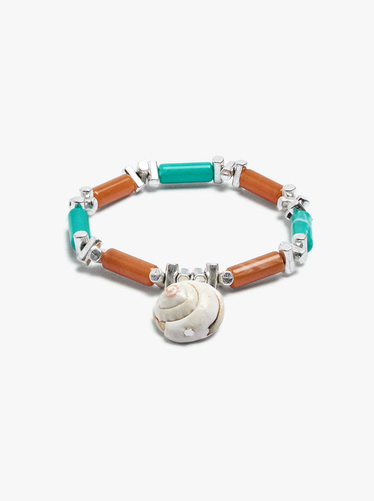 Elastic Bracelet With Shell Pendant