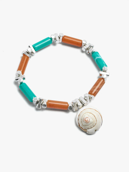 Elastic Bracelet With Shell Pendant