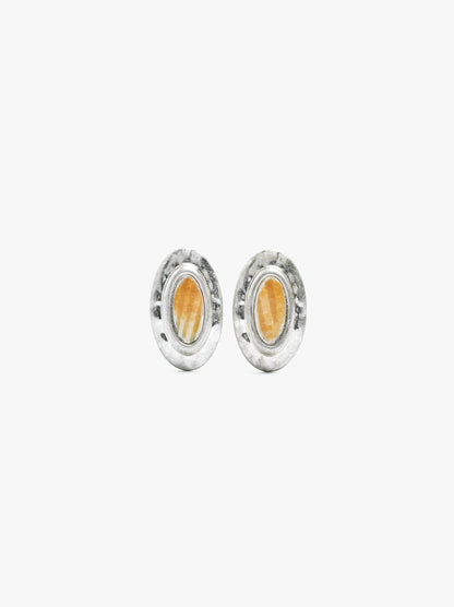 Oval Earrings With Shell
