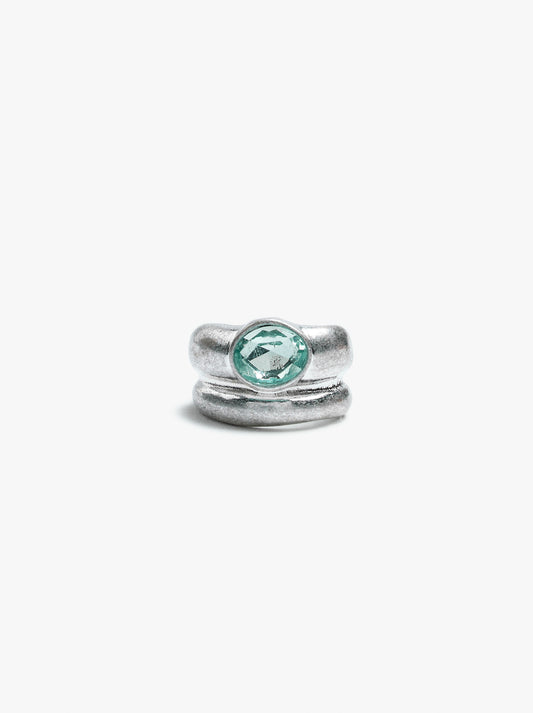 Double Effect Ring With Crystal