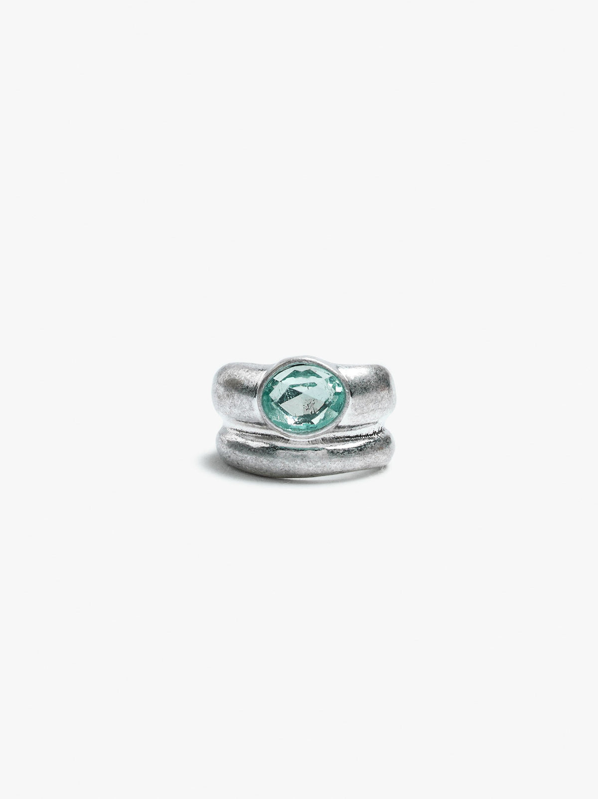 Double Effect Ring With Crystal