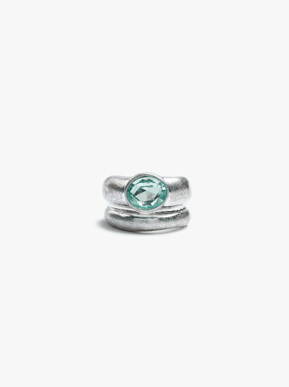 Double Effect Ring With Crystal