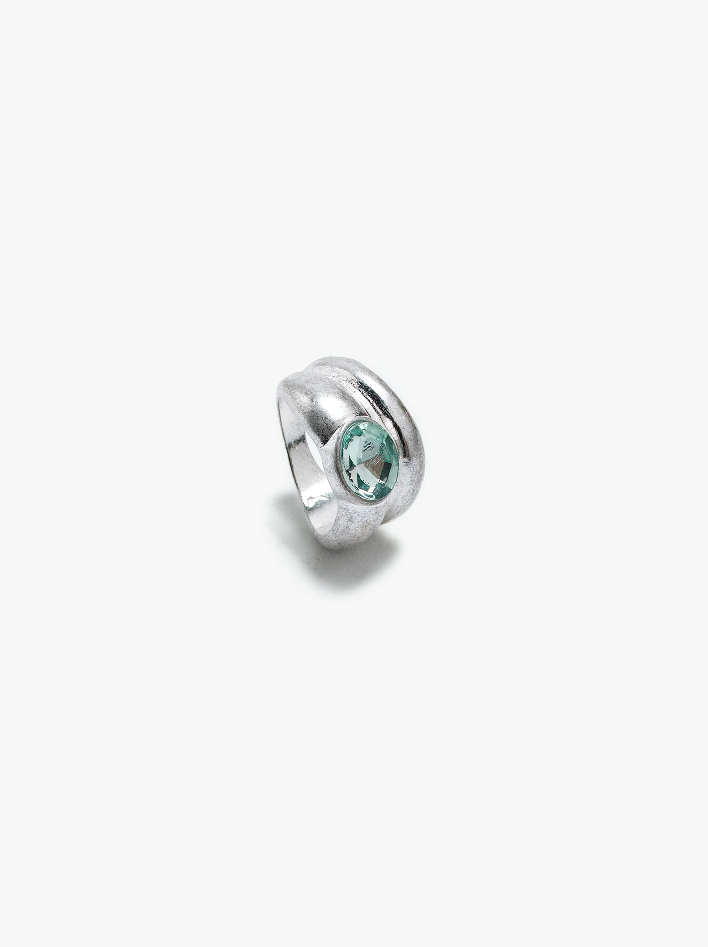 Double Effect Ring With Crystal