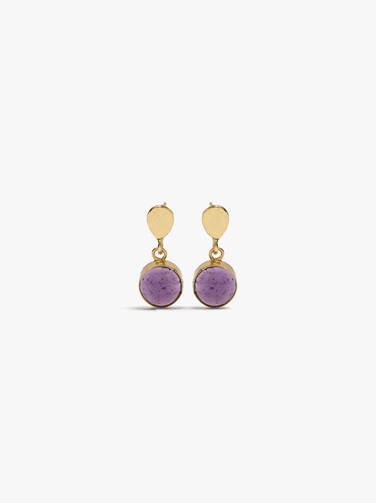 Round Earrings With Stone