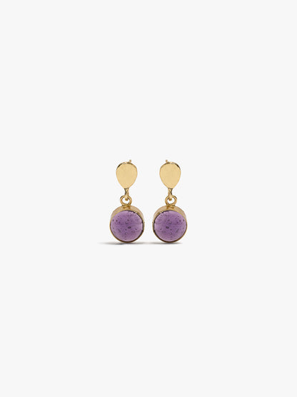 Round Earrings With Stone