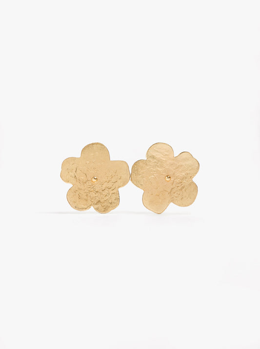 Maxi Earrings With Irregular Flower