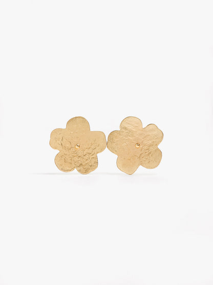 Maxi Earrings With Irregular Flower