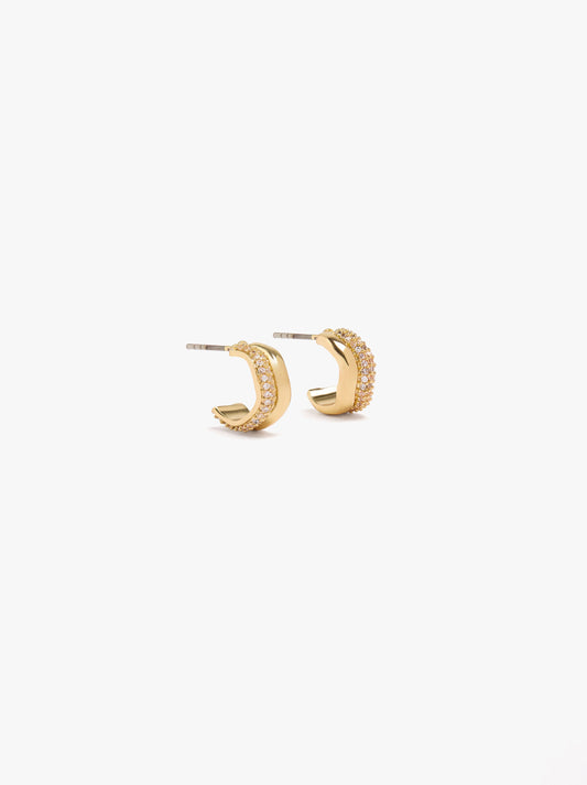 Wavy Hoop Earrings With Cubic Zirconia