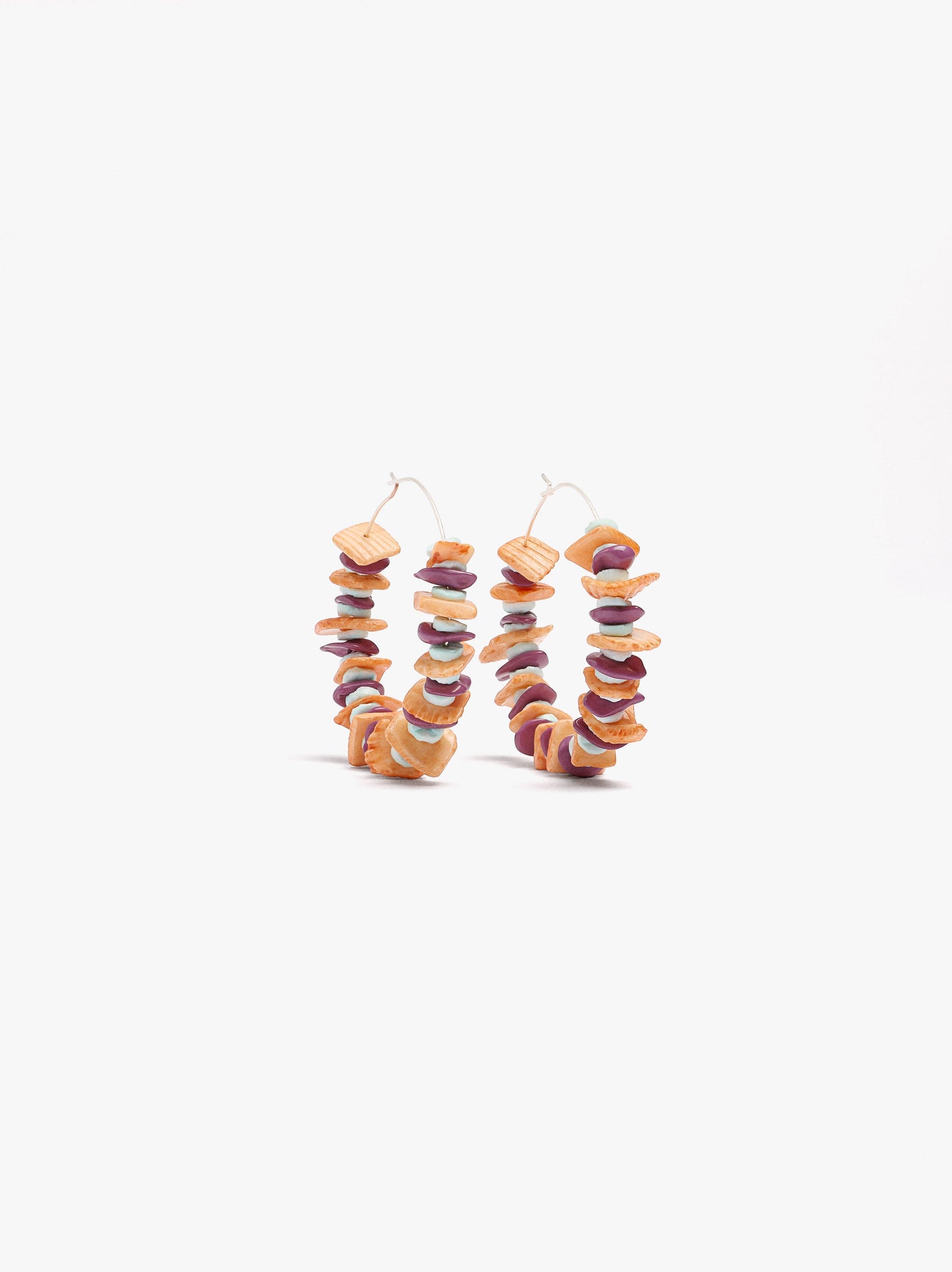 Hoop Earrings With Multicolor Shells