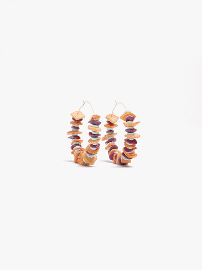 Hoop Earrings With Multicolor Shells