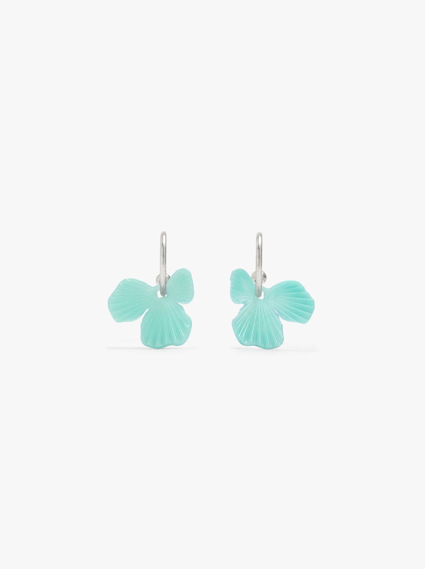 Hoop Earrings With Resin Flower