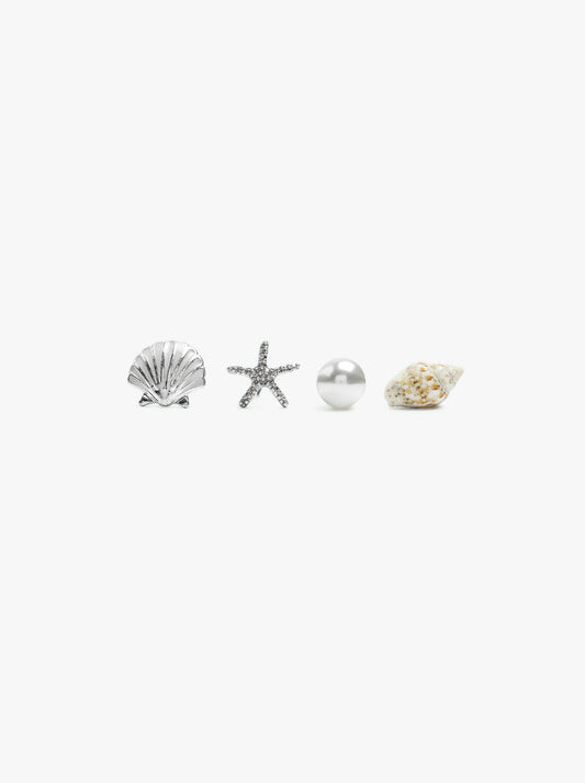 Set Of Earrings With Sea-Inspired Motifs