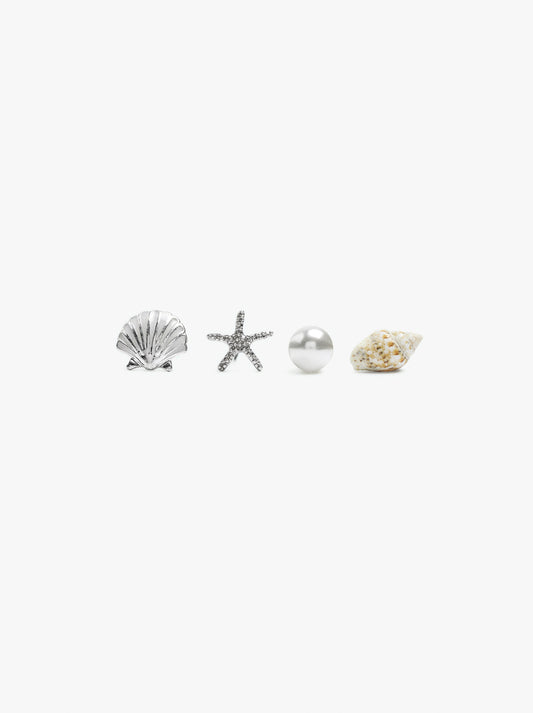 Set Of Earrings With Sea-Inspired Motifs