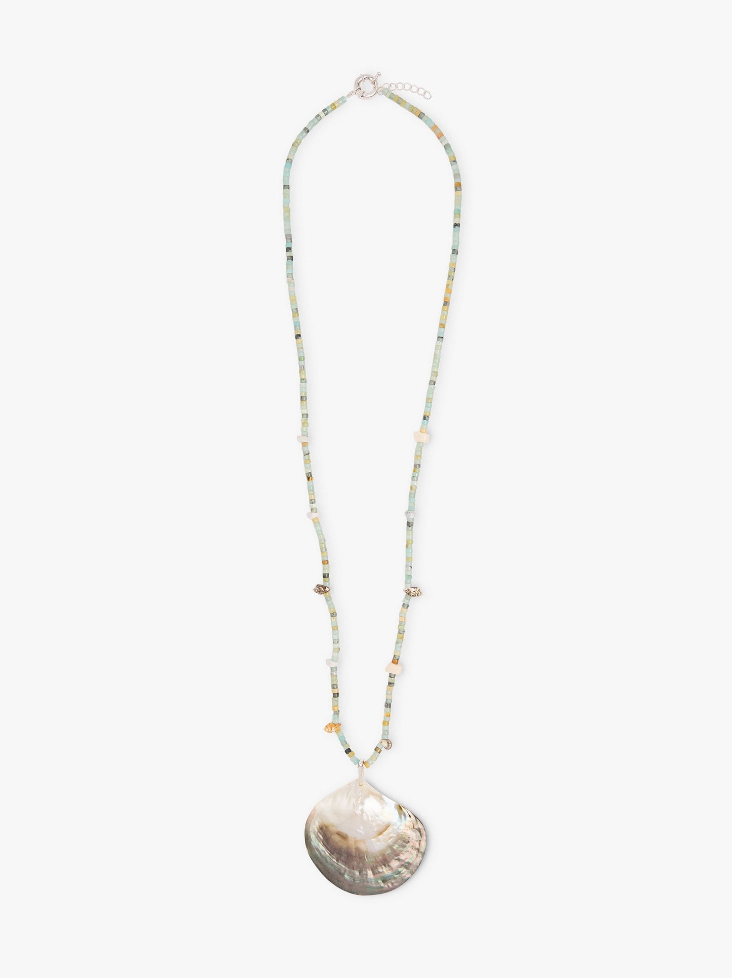 Necklace With Beads Of Stones And Shell