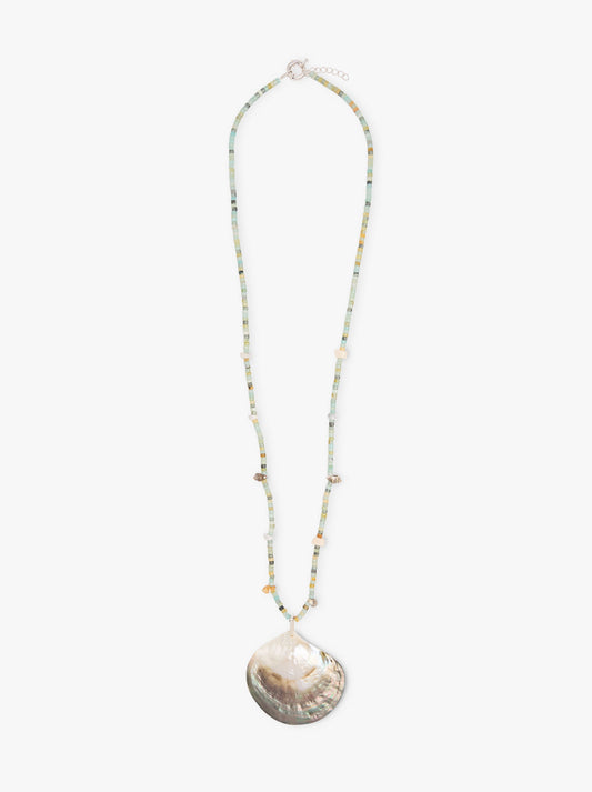 Necklace With Beads Of Stones And Shell