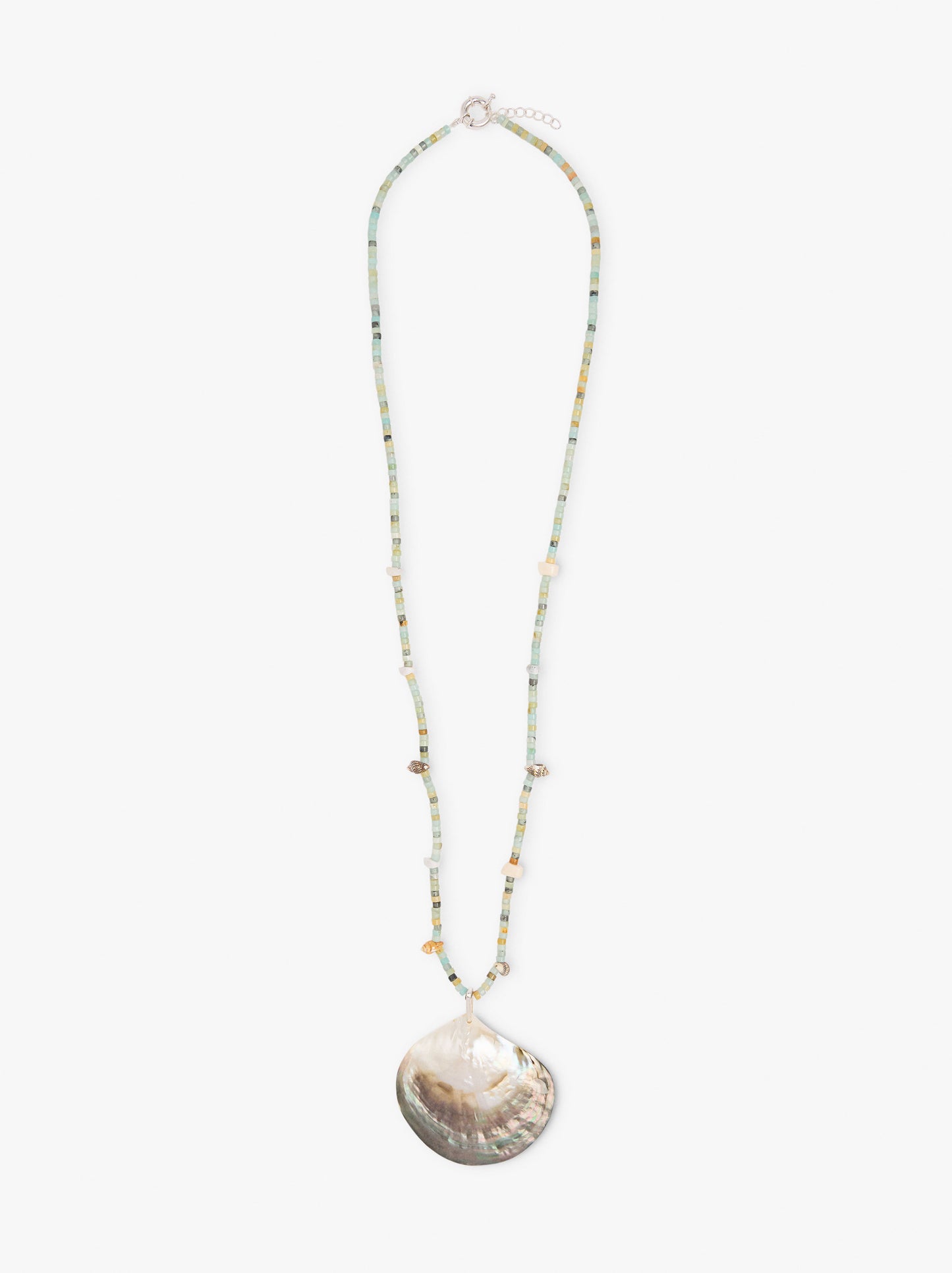 Necklace With Beads Of Stones And Shell