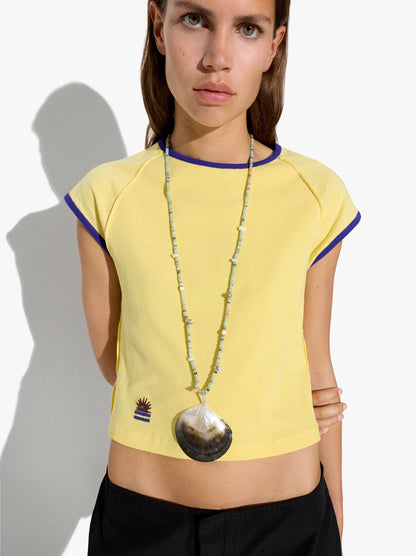 Necklace With Beads Of Stones And Shell