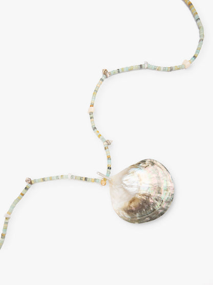 Necklace With Beads Of Stones And Shell